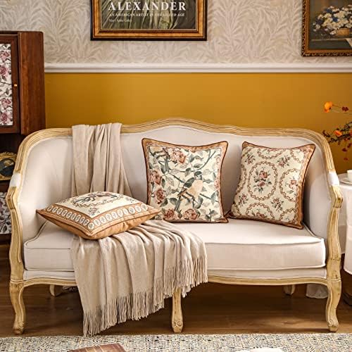 patdrea Designer Vintage Square Throw Pillow Cover,18"x18",Set of 2 - Image 5