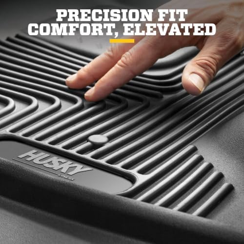 Husky Liners X-act Contour Floor Mats | Fits 2021-2025 Jeep Grand Cherokee L w/2nd Row Bucket Seats & Mounted Cup Holder on Center Hump | 2nd Row, 1-pc Black - 51781