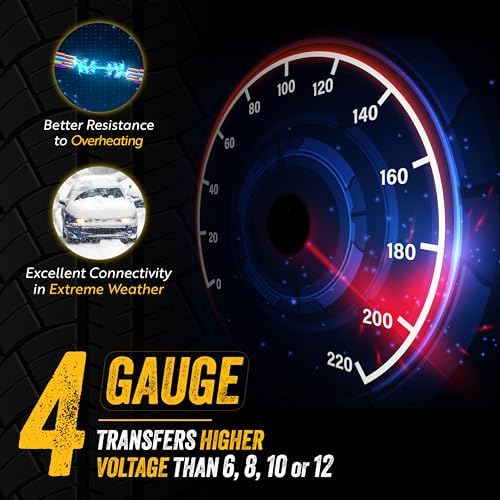GOODYEAR Heavy Duty Jumper Cables for Car Battery - 4 Gauge Thick Wire, Extra Long 16 ft Booster Cables with Carrying Case for Cars, Trucks, SUVs, Emergency Roadside Kit Car Accessories