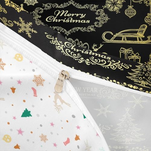 Merry Christmas Kids Duvet Cover Set Full Size,Deer Snowflake Rustic Farmhouse Bedding Set,Girls Boys Adults Room Decor,Christmas Trees Happy New Year Comforter Cover,Retro Quilt Cover,2 Pillowcases - Image 6
