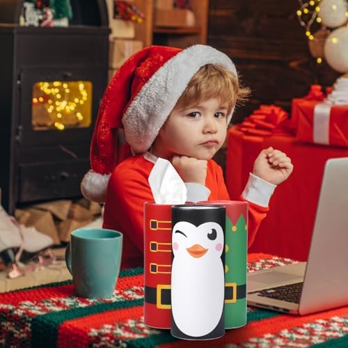 Hushee 10 Pcs Christmas Car Tissue Cylinders with 500 Facial Tissues(Santa) - Image 4