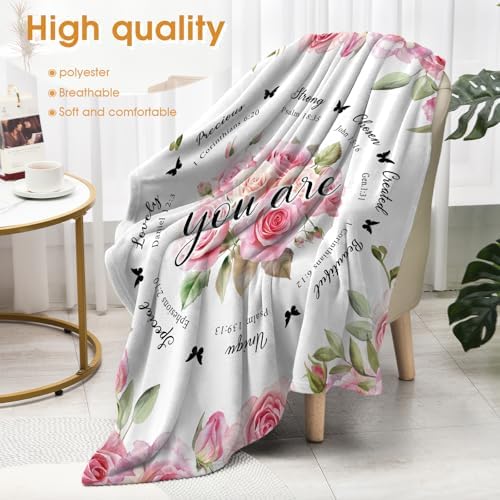 Christian Blanket Gifts for Women Girls Mom Wife Female Friends Birthday Christmas Catholic Spiritual Baptism Comformation Inspirational Religious Faith Gift Godmother Sisters Throw 50"x60" - Image 4