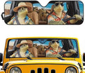 Renewold Car Windshield Sunshade Window Sun Visor Summer Sunlight UV Rays Heat Sun Shade Compatible with Jeep Wrangler JK JKU JL 1997-2023 2/4 Door Funny Sea Turtle Hawaii Easy Install Cover Shield