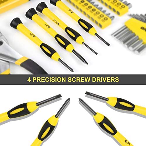 DNA MOTORING 39-Piece Portable Car Emergency Tool Kit, Home Repair Tool Kit, With Storage Box, Suitable For Home Diy, Car Repair, and Roadside Emergencies, Yellow,TOOLS-00007 - Image 6