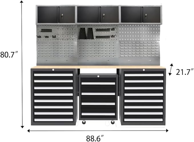JZD Metal Tool Storage Cabinet Set, Pro Tool Organization System - Image 2