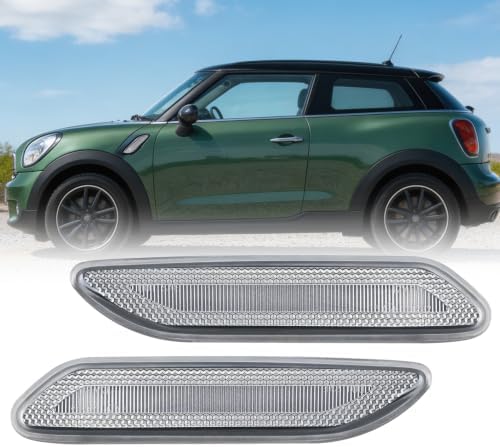 Nilight Fender Side Marker Light Lens 2PCS for 2011-2016 MINI Cooper R60