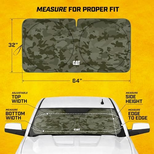 Windshield Sun Shade for Chevrolet Silverado 1500 2099-2013, Foldable Truck Sunshade, Heat Blocker, Front Window Sun Shield, Interior Protection, Keeps Cab Cool, Heavy Duty Truck Accessory-Green Camo