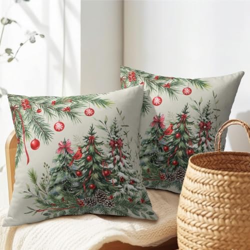 Winter Christmas Tree Pillow Covers 24x24 Set of 2 Highly Absorbent - Image 7