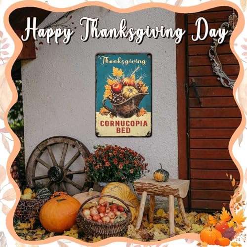 Fall Sign Pumpkin Vintage Tin Sign Thanksgiving Decor 8x12Inch - Image 6