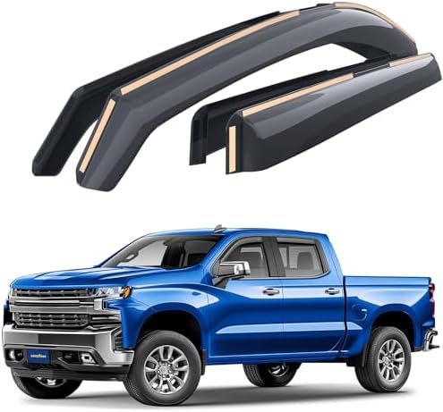 Goodyear Shatterproof in-Channel Window Deflectors for Chevrolet (Chevy) Silverado/GMC Sierra 1500 2019-2026 Crew Cab,Rain Guards,Window Visors,Vent Deflector, Truck Accessories,4pcs - GY009003