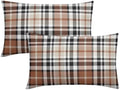 Christmas Plaid Lumber Pillow Covers 12x20 Set of 2 Brown Highly Absorbent by Unknown
