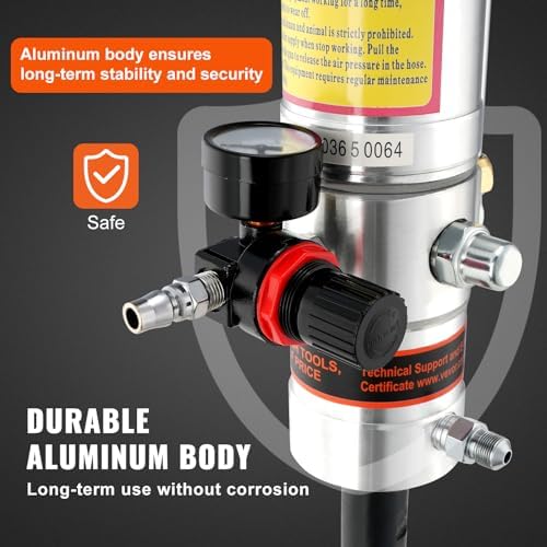 VEVOR Grease Pump, Air Grease Pump with 13 ft High Pressure Hose and Grease Gun, Pneumatic Grease Pump, Portable Lubrication Grease Pump with 360° Swivel Grease Gun Head - Image 5