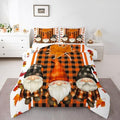Erosebridal Fall Gnome Bedding Set Orange Black Lattice Comforter Set Full by Erosebridal