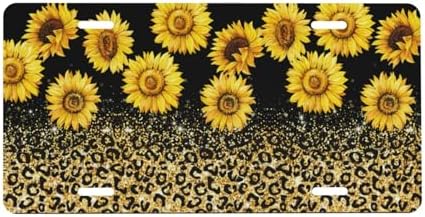 Leopard Print Cheetah Flower Front License Plate 6" * 12" for Women
