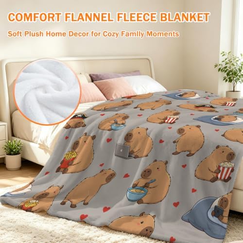 Jekeno Capybara Gift for Girls Boys, Animals Lovers Throw Blanket 50"x60" - Image 3