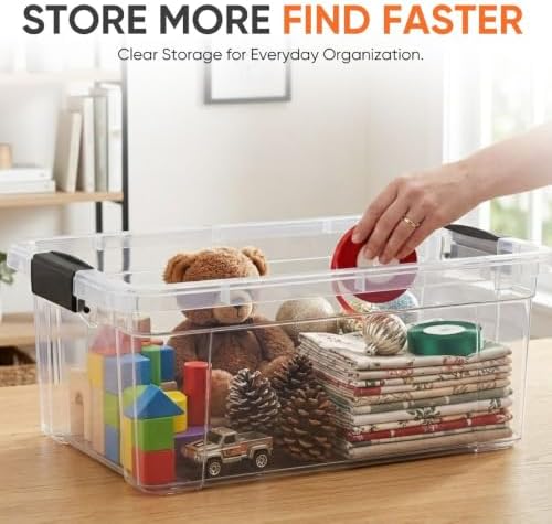 Superio 36 Quart Clear Plastic Storage Boxes with Lids, Stackable Organizer Containers, BPA-Free Storage Bins for Home, Office, School & Dorm, 10 Pack - Image 2