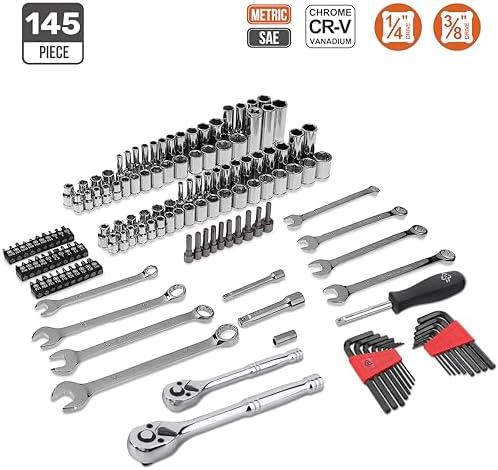 Amazon Basics Mechanic's Socket Tool Set With Case, Metric Sizes, 145-Piece - Image 2