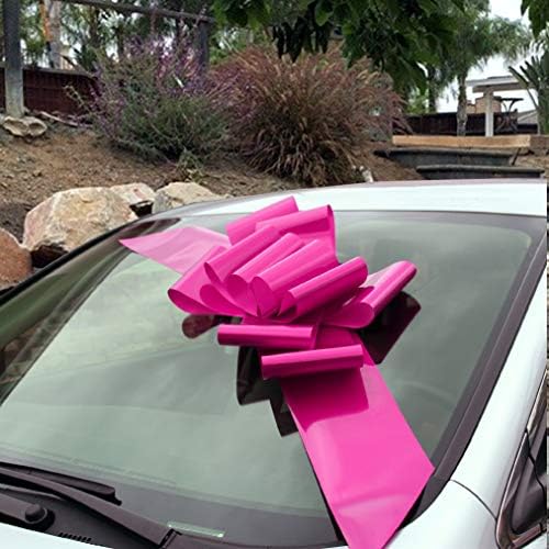 Big Hot Pink Fuchsia Car Bow - 25" Wide Large Decoration, Fall - Image 2