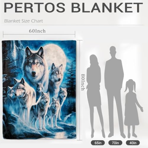 Jekeno Forest Wolves Blanket for Kids Teen Adult, Wolves Gifts 80"x60" - Image 5