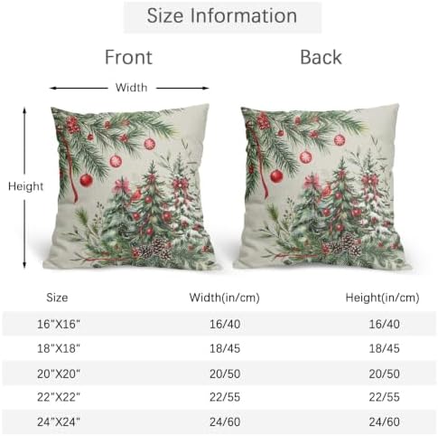 Winter Christmas Tree Pillow Covers 20x20 Set of 2 Highly Absorbent - Image 4