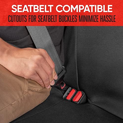 Motor Trend AquaShield Waterproof Black Rear Split Bench Seat Covers for Trucks Rear Seat Cover Only - Black Car Seat Covers, Back Seat Covers Only - Durable Neoprene Spill Resistant for Kids & Dogs