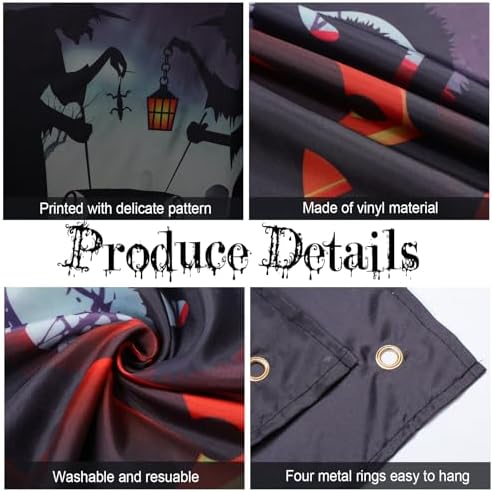 Preboun Halloween Garage Door Cover Banner Decor Witch Silhouette 7 x 9 ft - Image 3