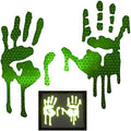 customTAYLOR33 High Intensity Grade Reflective Bloody/Dripping Hands Decals for Helmets, Windscreens, Rear Windows, Bumper Stickers (7 inches Height, Lime Green)