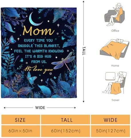 Gifts for Mom,Throw Blanket for Mama Women from Daughter Son,Birthday Valentines Mothers Day Thanksgivings Decorations for Mommy Mom 50"x60" - Image 2
