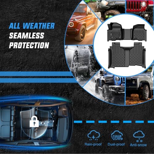 Nilight Floor Mat for Chevy Silverado GMC Sierra 1500 Bench Seat 2019-2026