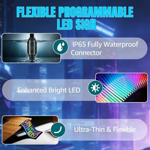 Devil's Eyes Light for Cars - Windshield Eyes Animated LED, 10.62''X4.72'' Howdot Double Row Programmable LED Sign for Car, Scrolling Matrix Panel Remote APP Control