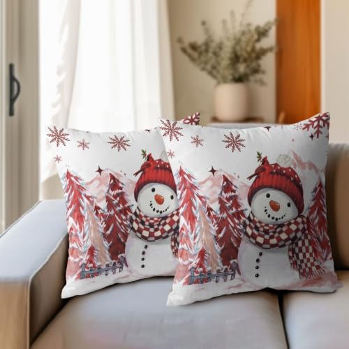 Merry Christmas Snowman Pillow Covers 24x24 Set of 2 Highly Absorbent - Image 3