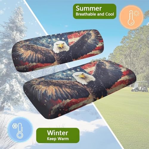 Yewatlles Bright Fly Eagle Golf Cart Front Seat Covers Fit for Club Car Seat Cushion Waterproof Breathable Comfortable Replacement Seat Cover Anti-Scratch Golf Installation