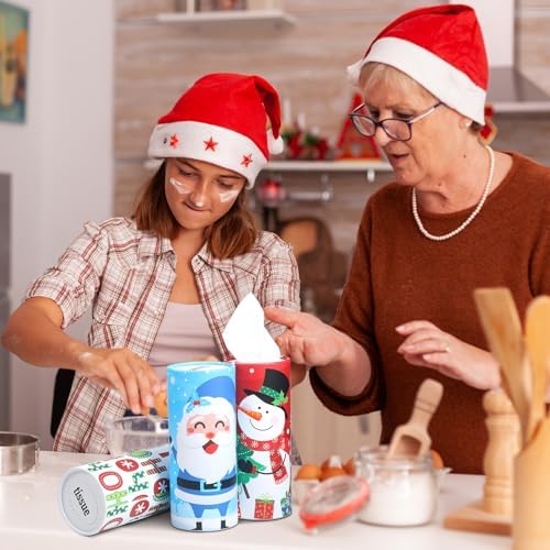 Hushee 10 Pcs Christmas Car Tissue Cylinders with 500 Tissues (Snowman) - Image 4