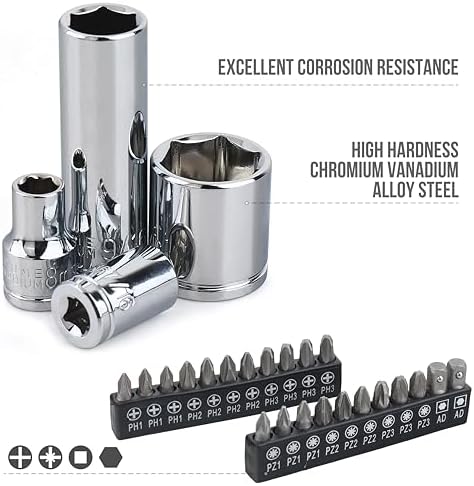 Amazon Basics Mechanic's Tool Socket Set With Case, 123-Piece - Image 3