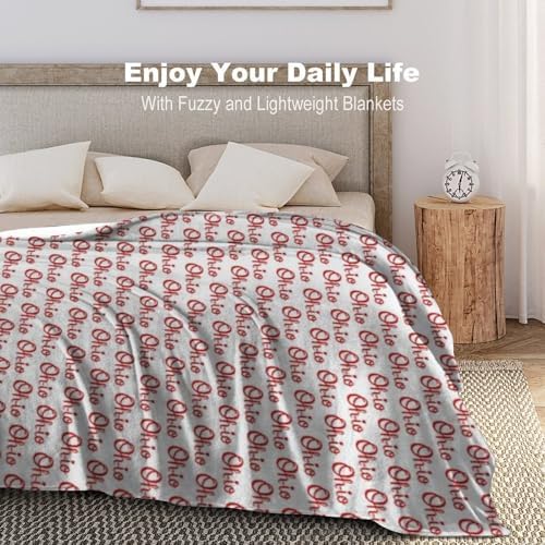 Socira Ohio Map State Flag Blanket Throw Blanket Ohio Map State Flag Gifts for Women Men Soft Sofa Throws for Travel Camping Bed Home Decor Car Birthday Gift 50"*60"（130 * 150cm） - Image 6