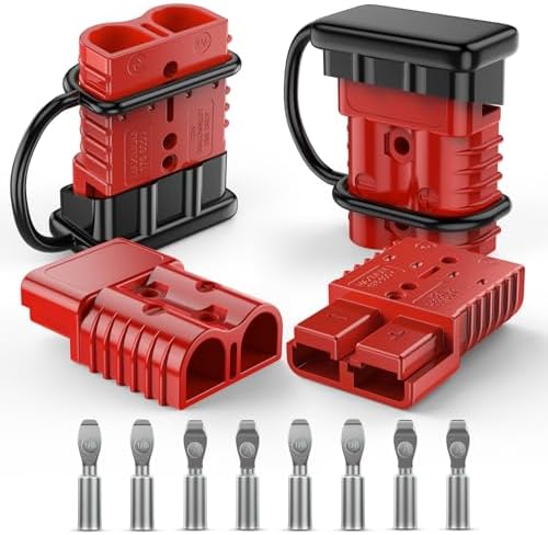 Nilight 175AMP 1/0AWG Anderson Connector 12V-36V Battery Kit 4 Pack Red