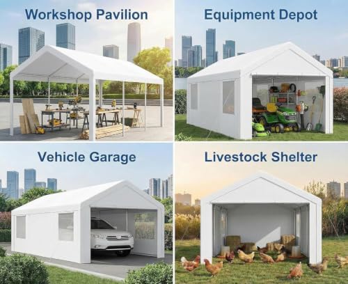 Tooluck 10x20 FT Heavy Duty Carport with Galvanized Frame - Image 3
