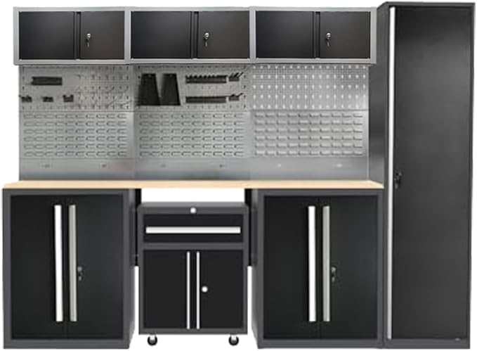 JZD Metal Workshop Cabinet System, Garage Organization Tools Storage, No Wall by JZD