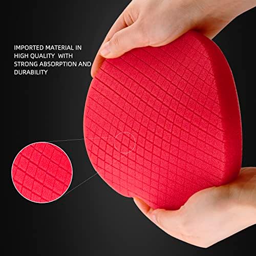 Red T10 Ultra-Fine Finishing Polishing Pad, SPTA 3Pcs 6.5 Inch Face for 6 Inch 150mm Backing Plate Compound Buffing Sponge Pads for Car Buffer Polisher Compounding, Polishing and Waxing -X00224R6B3 - Image 4