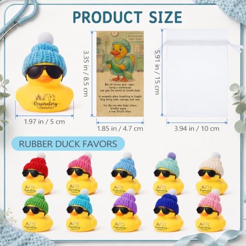 Liliful 10 Sets Respiratory Therapist Gifts Rt Care Week Mini Rubber Ducks - Image 2