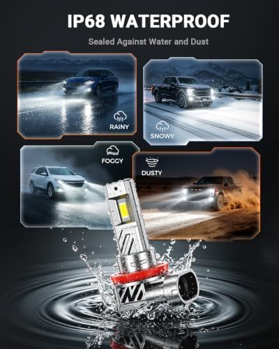 SEALIGHT Fit for Toyota 4Runner 2010-2020 LED Light Bulbs, 9005/HB3 H11/H8/H9 Bulbs with H11/H16 Fog Lights, 180000LM 6500K, 1200% Brighter, Advanced Cooling, Plug and Play, Pack of 6