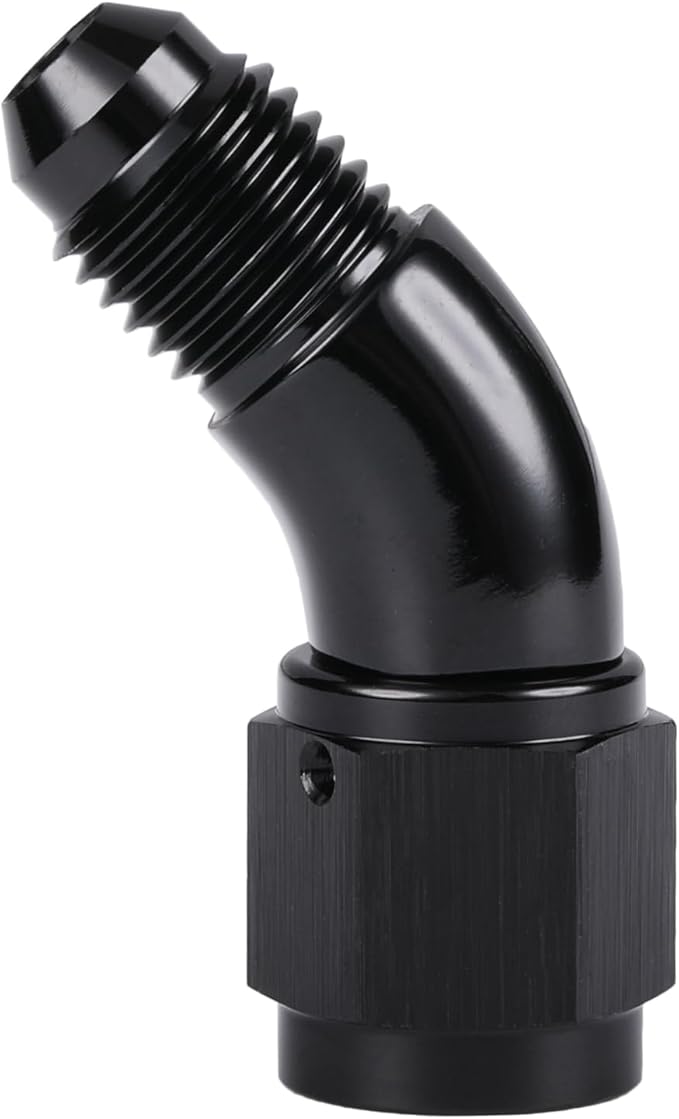 45 Degree 4AN Male to 4AN Female Swivel Full Flow Fitting Adapter Coupler - Image 5