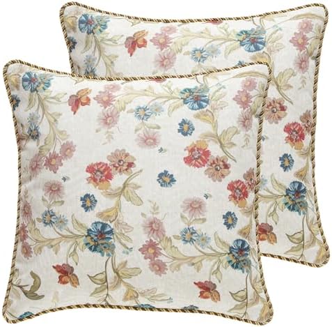 patdrea Designer French Vintage Pillow Cover,18"x18",Set of 2 by Welcometopatdrea