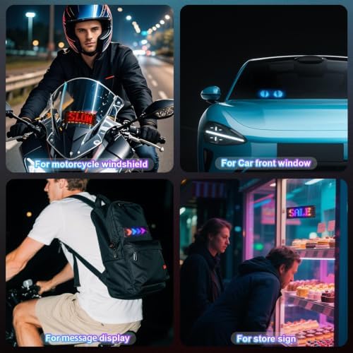 Super RGB LED Devil Eye Lights for Windshield 6.8"x 2.8" [Advanced Chip, 100% Synced Dual Screen] Dynamic Flexible Programmable LED Eyes Display for Car Motorcycle Window with Remote & APP Control