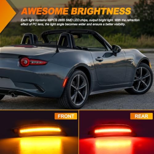 Nilight Fender Side Marker Lights 4PCS for 2016-2025 Mazda MX-5 Miata ND