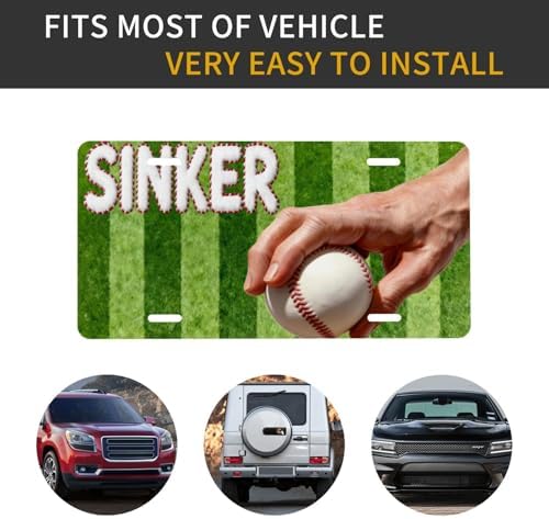 Baseball Sinker Front License Plate 6" * 12" for Women