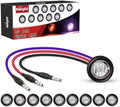 Nilight 3/4 Inch Dual Color Marker Light Red Brake Purple Clearance Lights