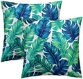 Sweetshow Tropical Leaves Pillow Covers 24x24 Inch Summer Decorative Green Palm Leaf Throw Pillow Covers Set of 2 Soft Cotton Pillow Case Square Cushion Covers for Home Couch Sofa Patio Bedroom by Sweetshow