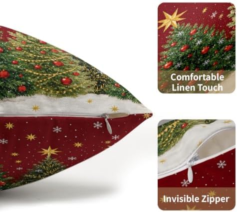 Winter Christmas Tree Lumber Pillow Covers 12x20 Set of 2 Highly Absorbent - Image 5