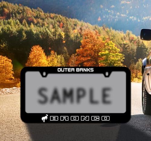 FORD Bronco UV Printed Metal License Plate Frame - Outer Banks